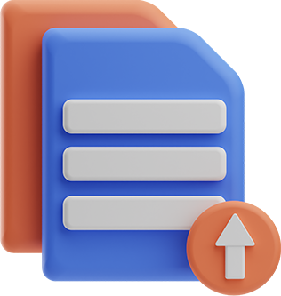 An icon representing a file with an upward-pointing arrow, symbolizing file upload or transfer.